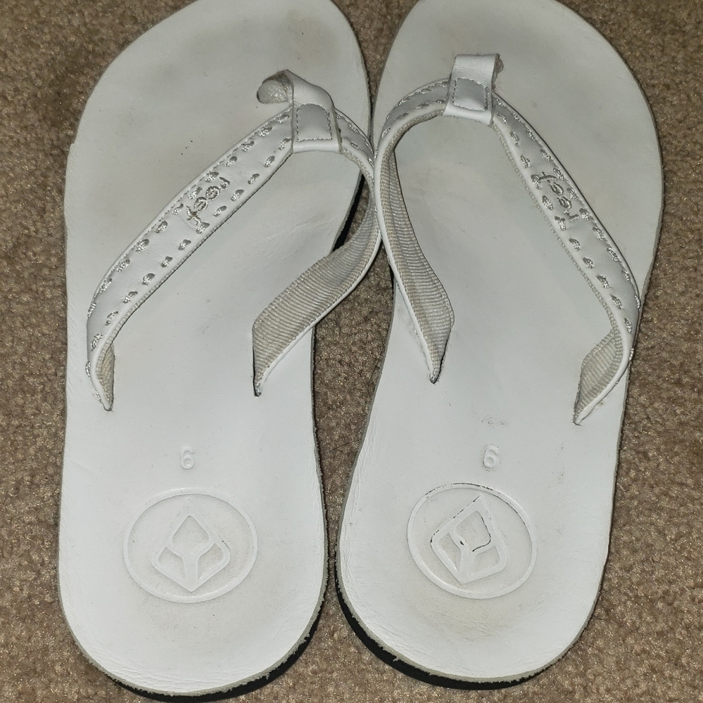 Reef leather flip flops